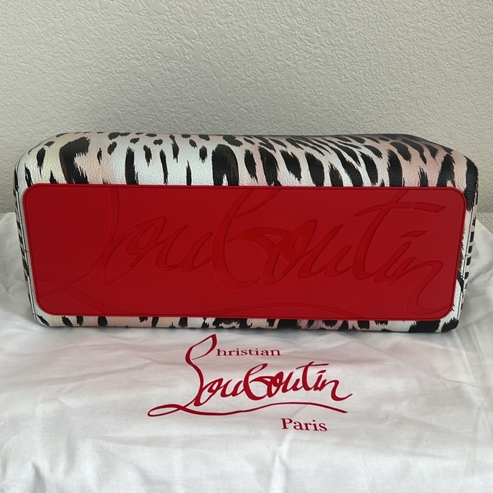 🔺Christian Louboutin🔺Large Cabata Leopard Ombré Leather Print Tote - Picture 9 of 16